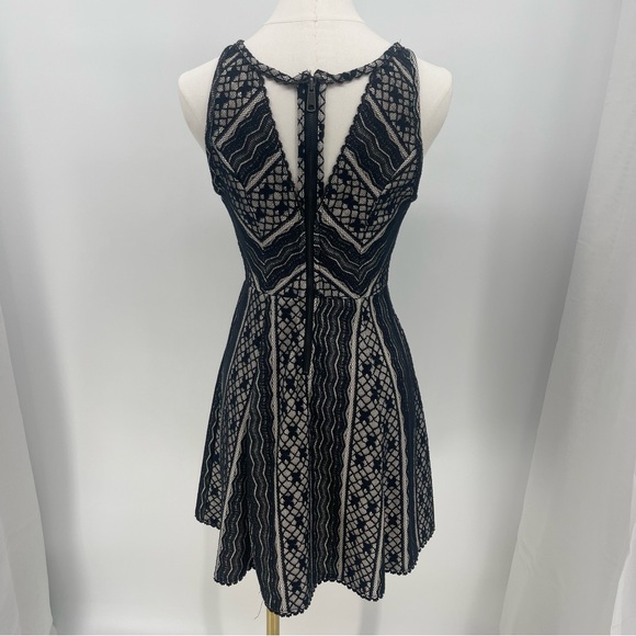Free People Black Lace Mini Dress Twee Indie Boho Y2K Size 2 - Picture 2 of 13